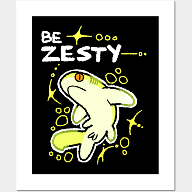 Zesty lemon shark Wall Art by GusDrawsThings